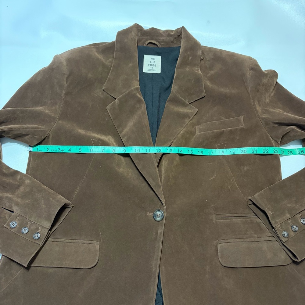 Free People We The Free Paper Cut Faux Suede Blazer Sz L Oversized Boxy - Picture 8 of 15